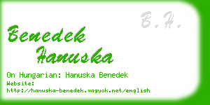 benedek hanuska business card